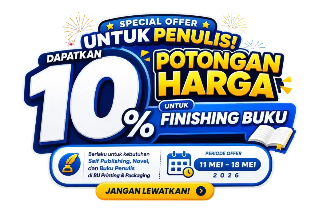 Penawaran Potongan 10% Finishing Buku untuk Penulis
