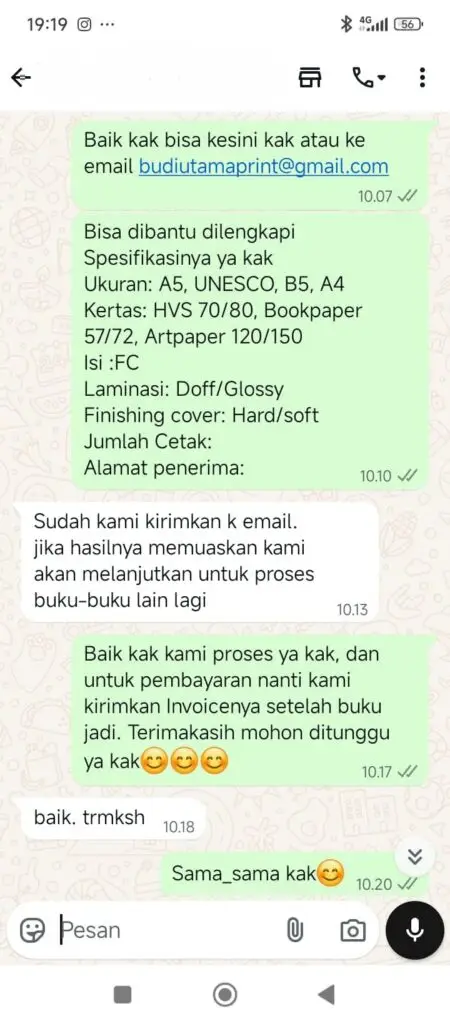 Testimoni Cetak Buku 6