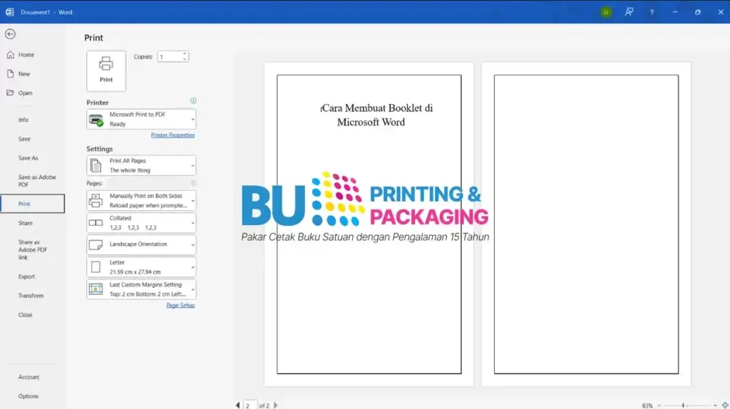 Cara membuat booklet di microsoft word