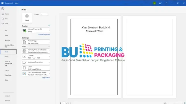 Cara membuat booklet di microsoft word