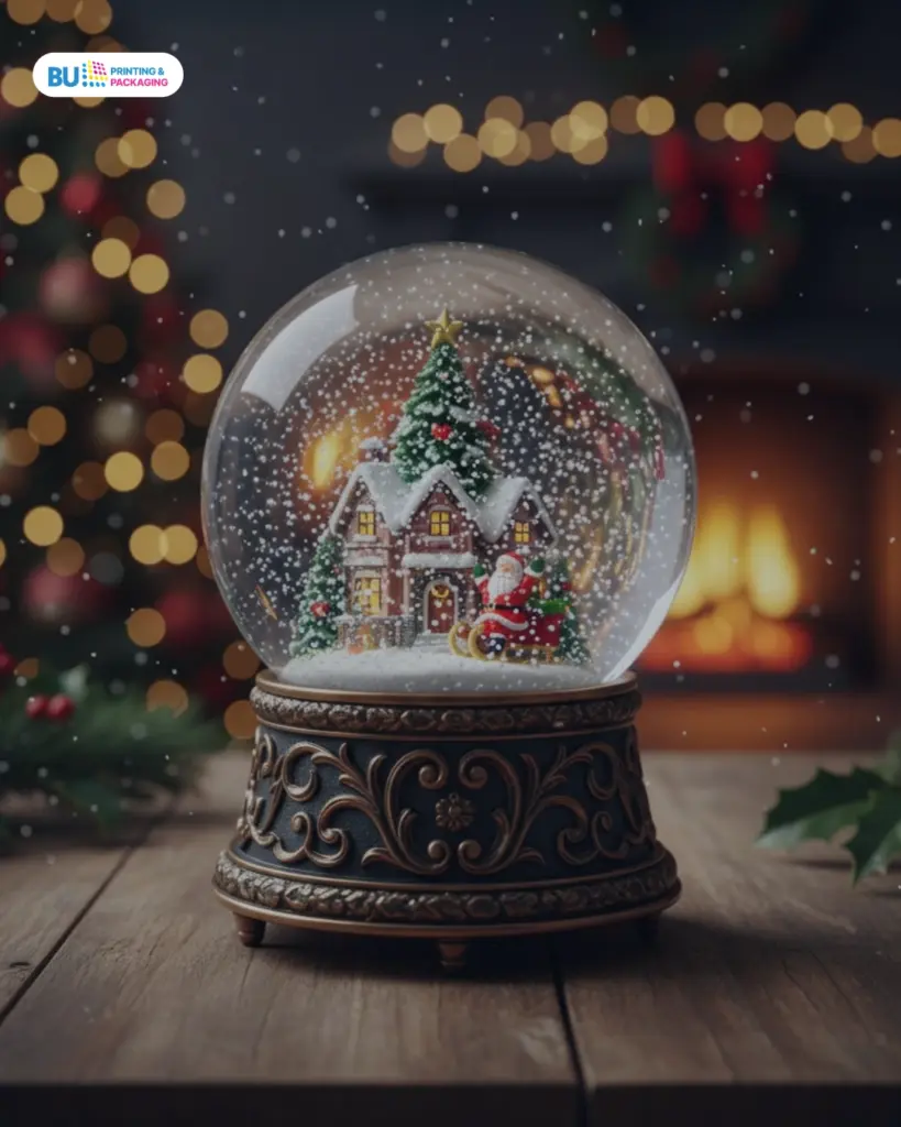 Bola kristal salju bertema natal