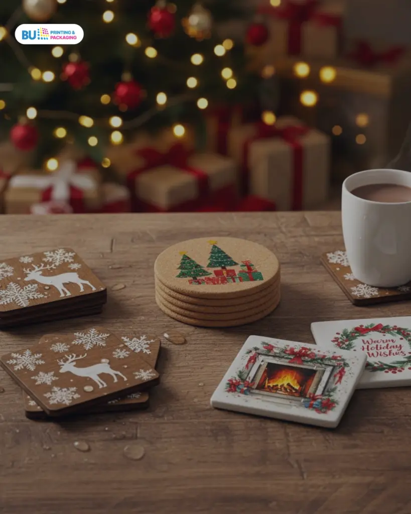 Tatakan gelas bertema natal