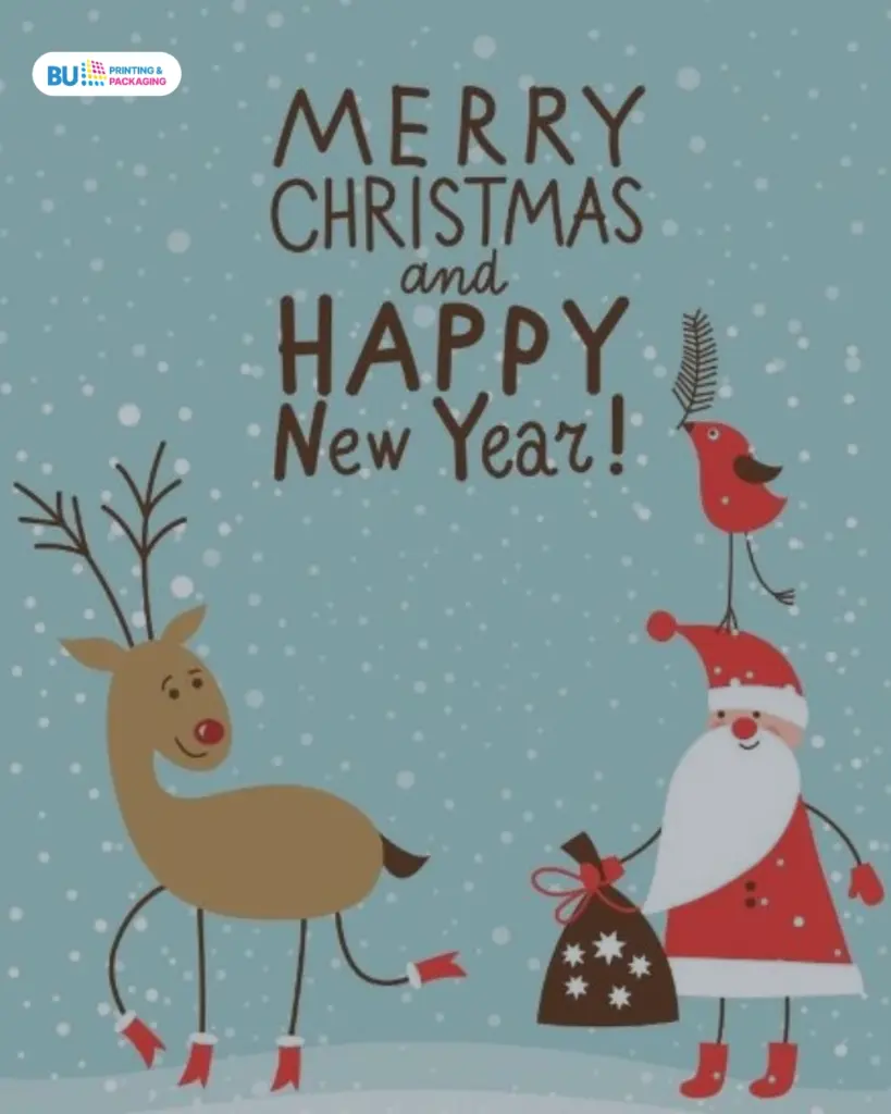 desain kartu natal dengan tema santa claus