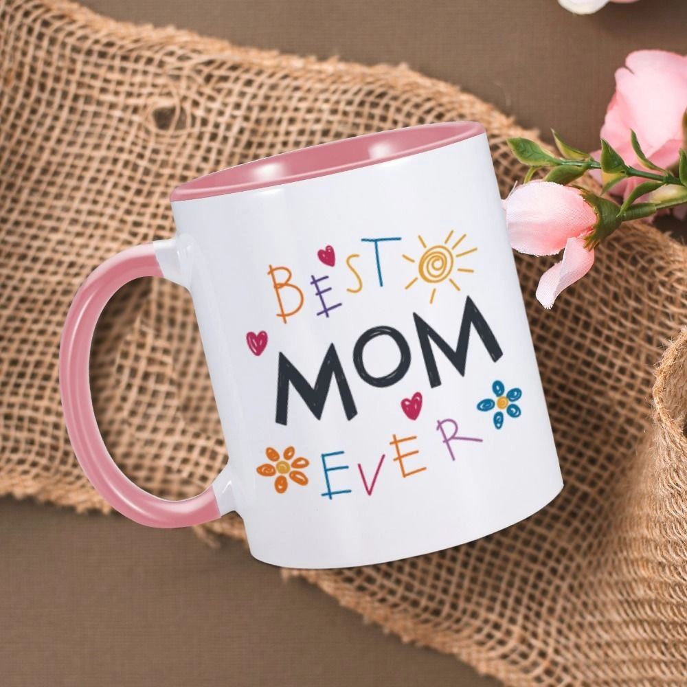 Mug dengan Coretan Warna-warni Ceria