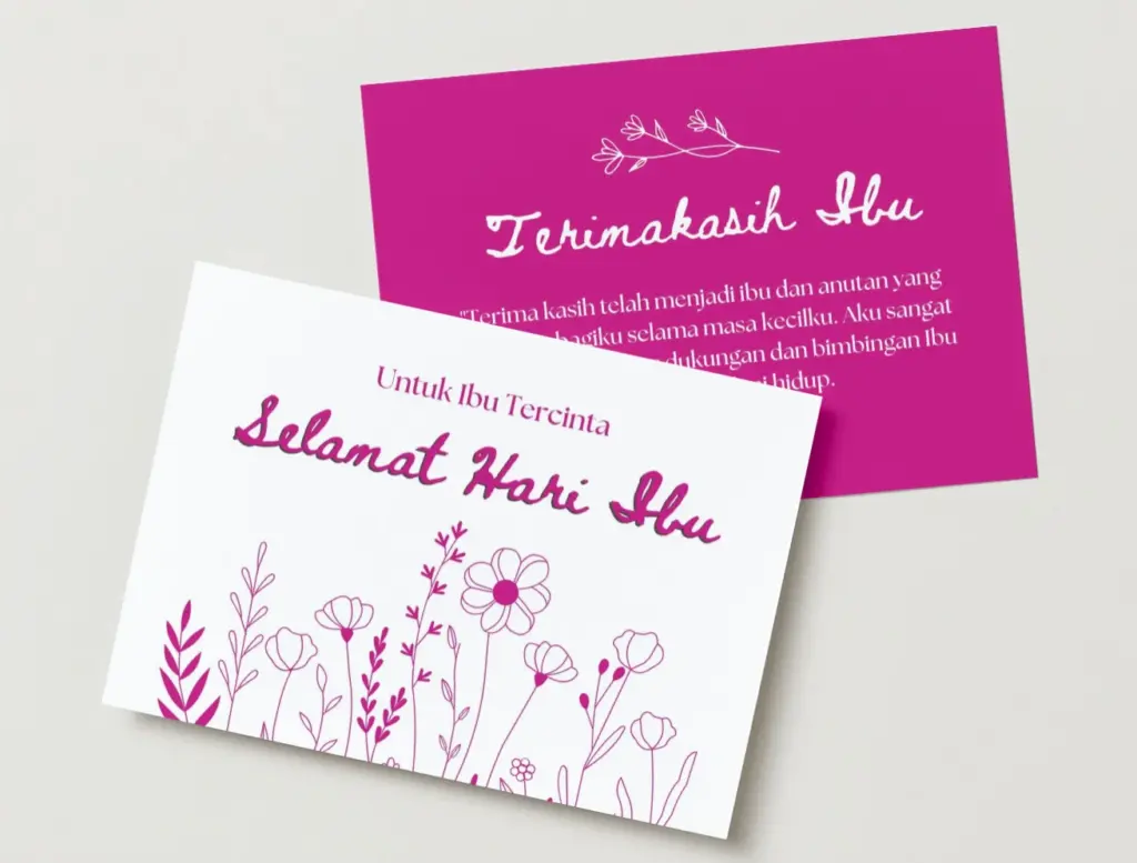 Kartu ucapan hari ibu dengan desain yang menarik