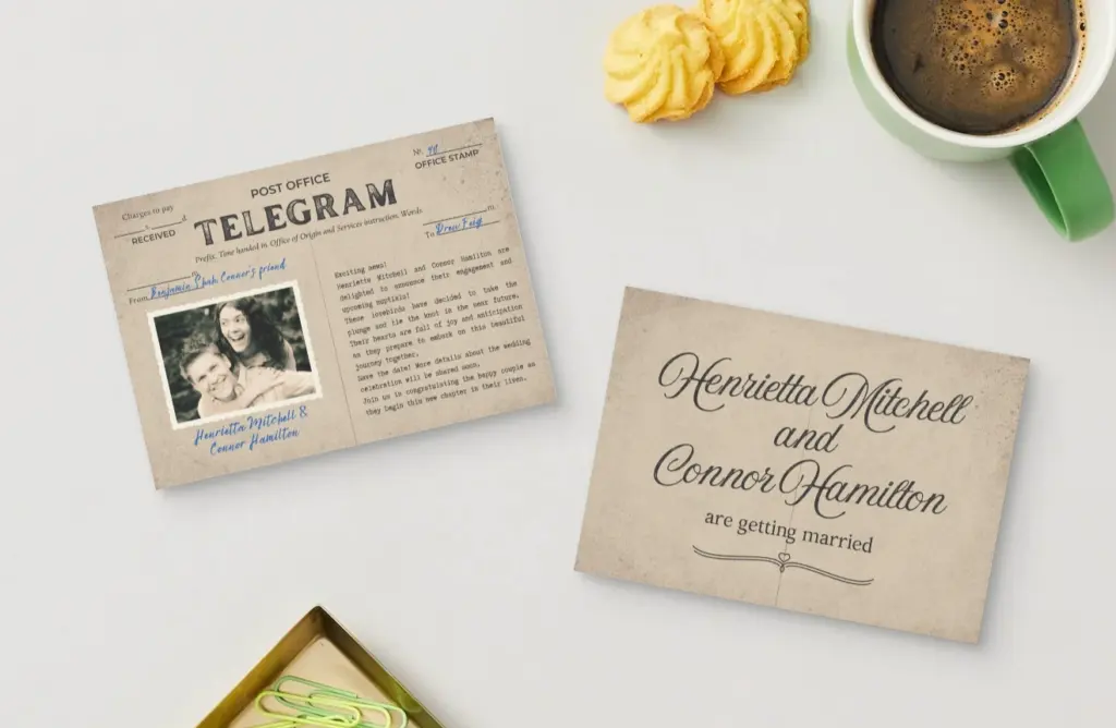 Kartu ucapan dengan nuansa klasik retro