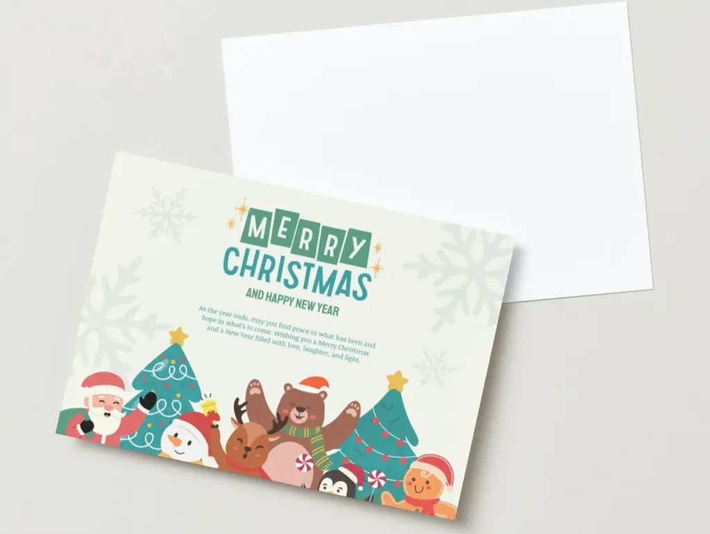 Kartu ucapan dengna Ilustrasi Kartun Ceria