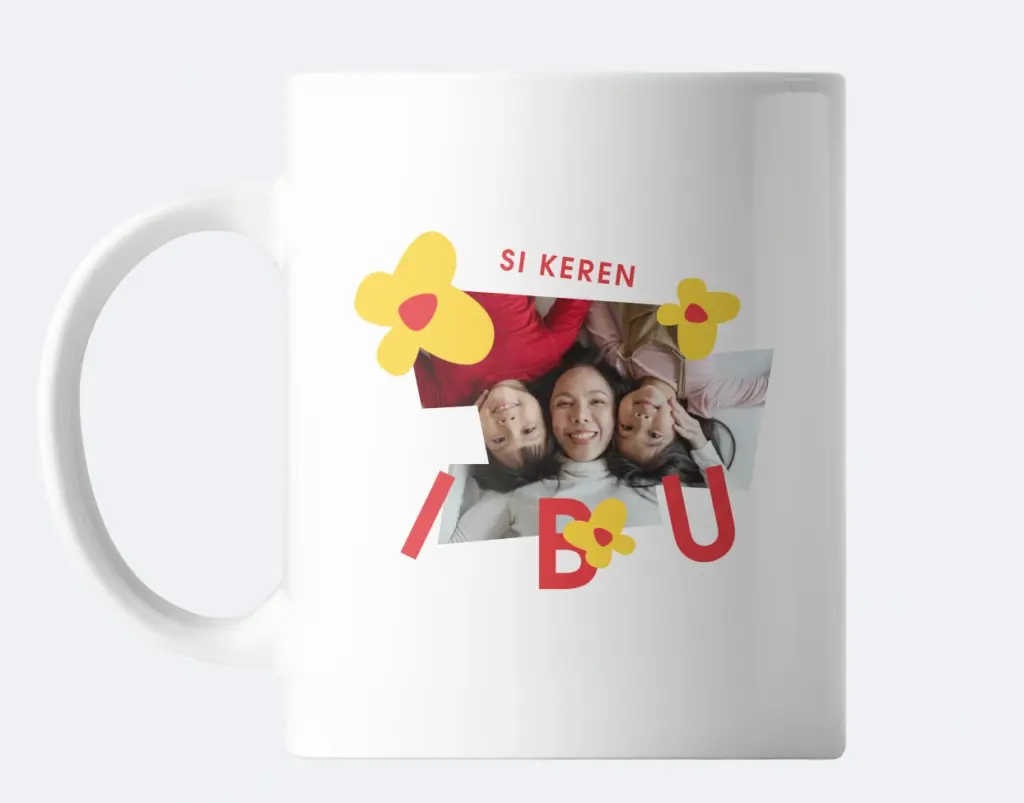 Mug dengan foto kolase ibu