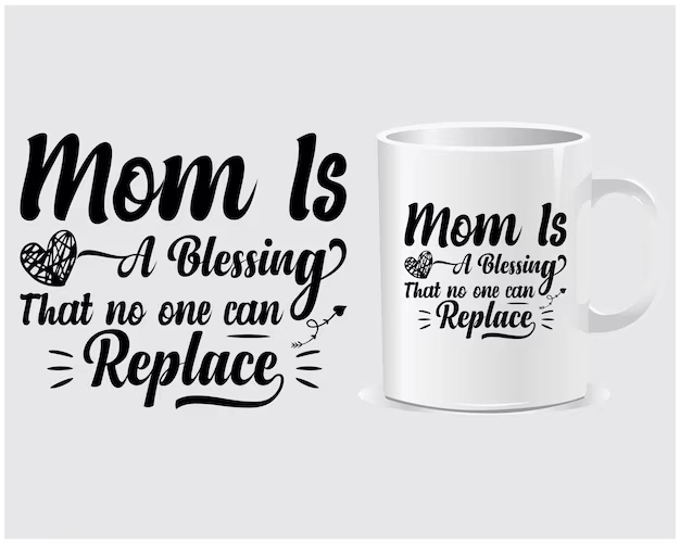 Mug dengan typography penuh doa untuk ibu