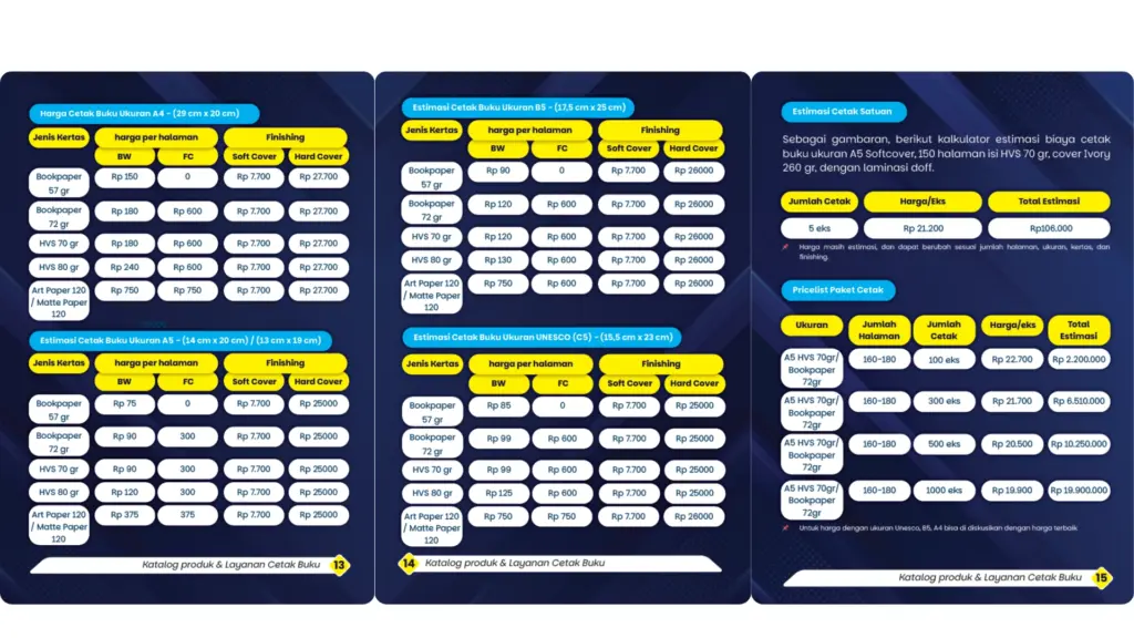 harga cetak buku lengkap dari BU Printing & Packaging