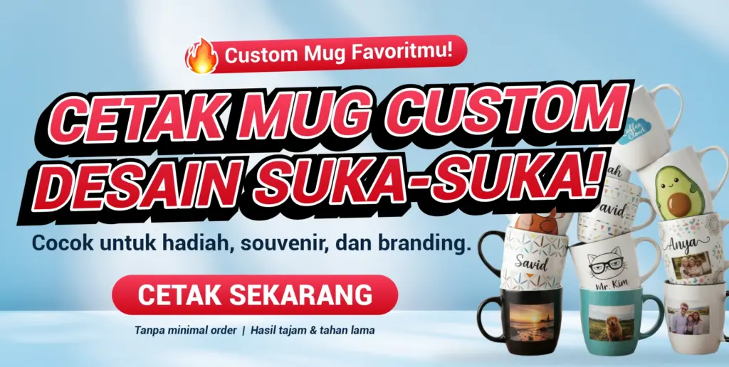 Cetak Mug Cuustom Banner