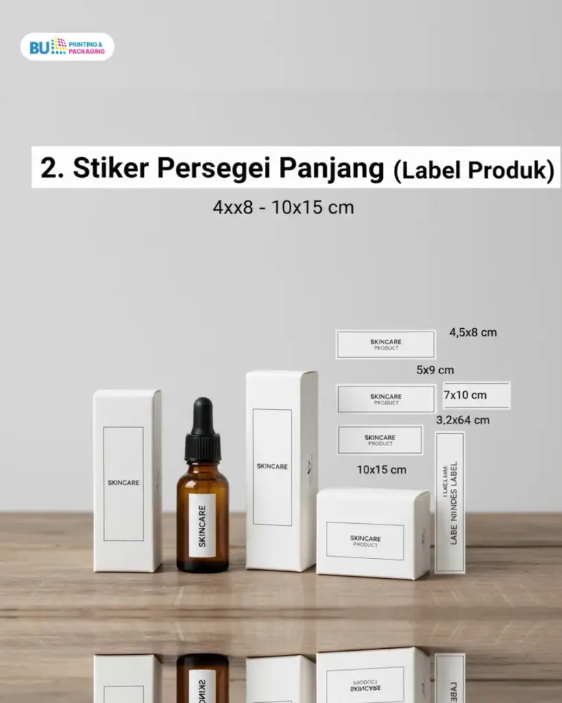 ukuran stiker persegi panjang untuk label produk