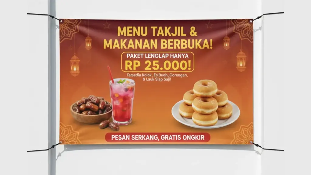 Contoh Spanduk Ramadhan untuk Promosi Makanan dan Takjil