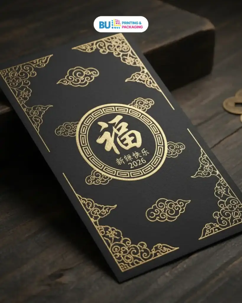 Desain Angpao denga Tema Monokrom yang Elegan