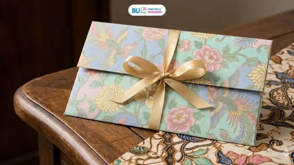 Desain Angpao dengan Pola Batik Peranakan