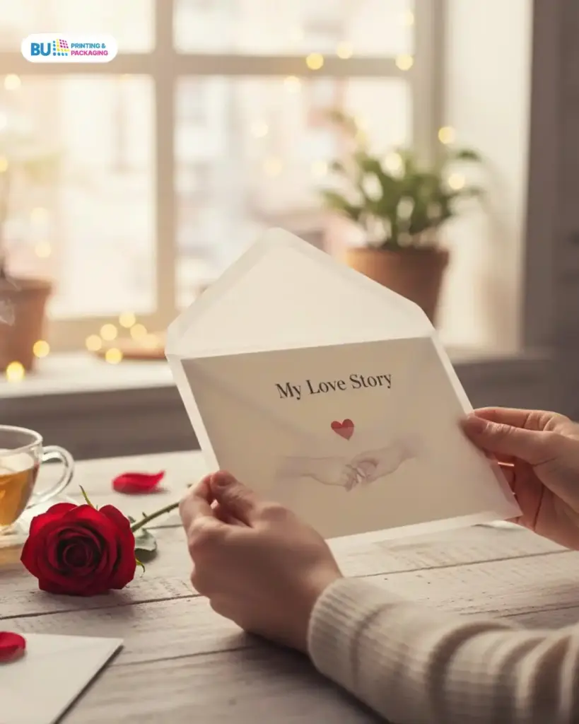 Kartu Valentine dengan Amplop Transparan yang Estetik