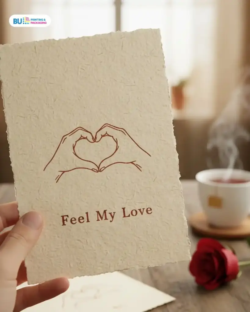 Kartu Valentine dengan Tekstur Kertas yang Hangat