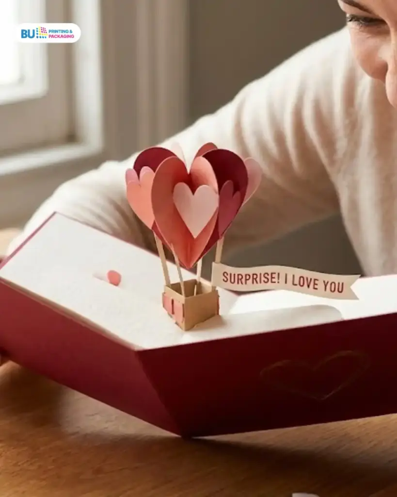 kartu valentine berbentuk pop up dan berupa kejutan