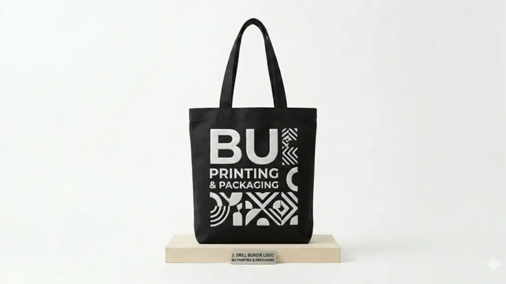 Desain Tote Bag Drill Bordir Logo