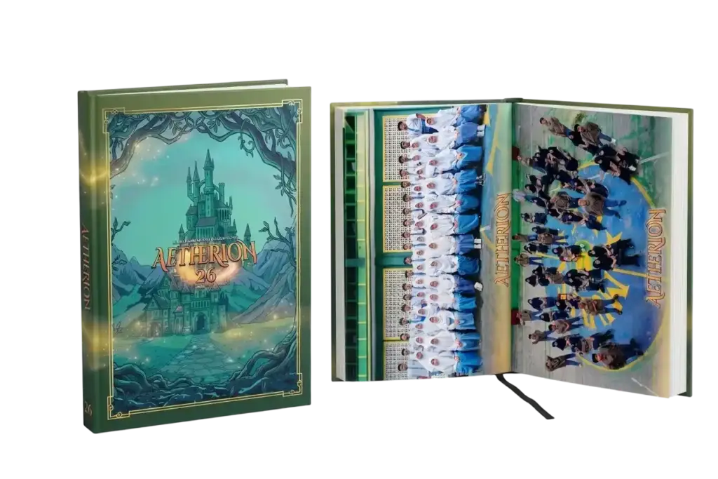 Mockup Utama Yearbook Sekolah Aetherion
