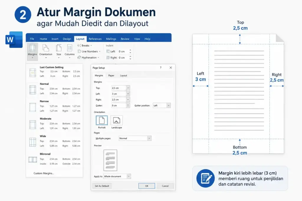 Atur Margin Dokumen agar Mudah Diedit dan Dilayout
