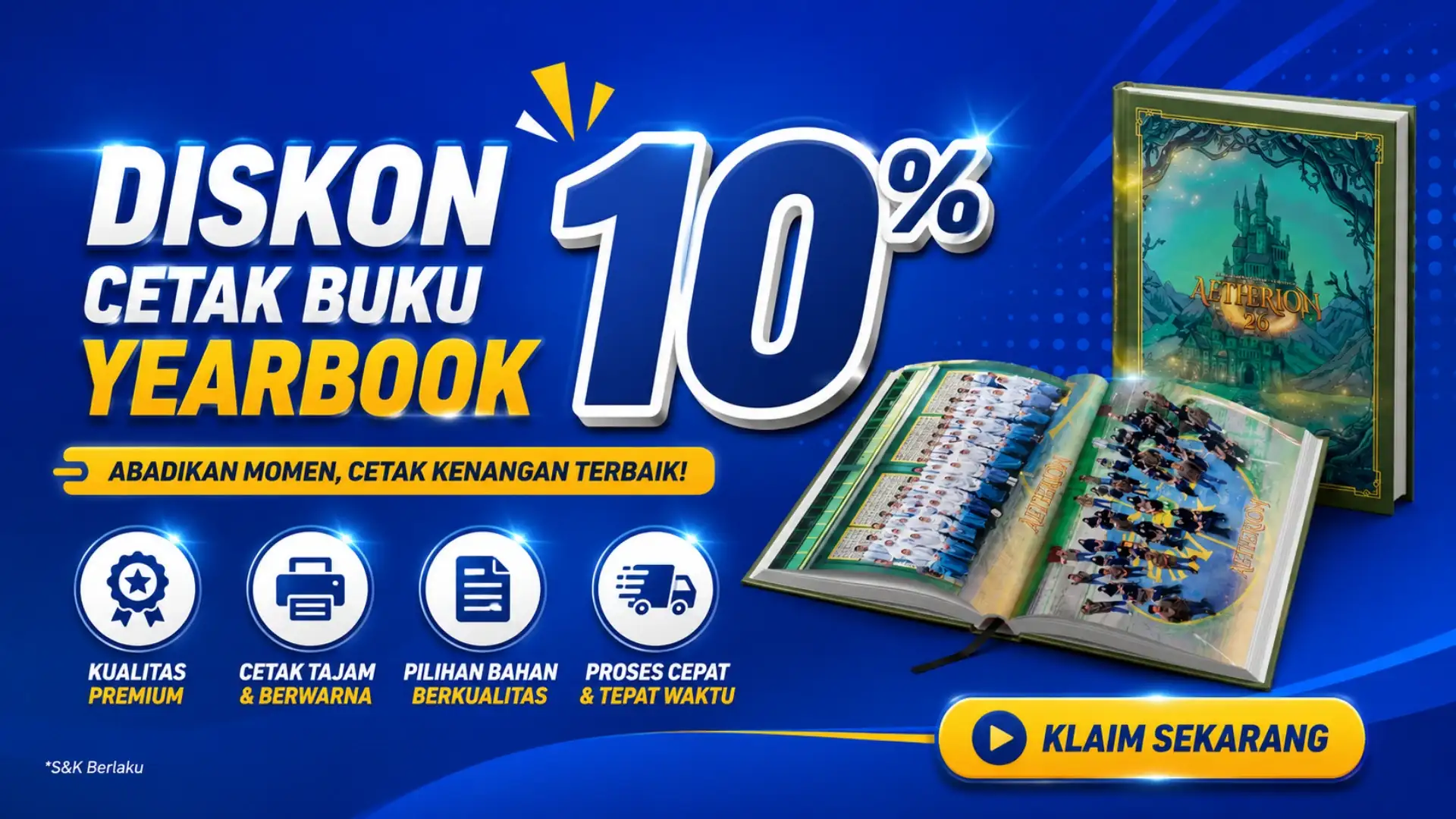 Banner Gimik Diskon Cetak Yearbook