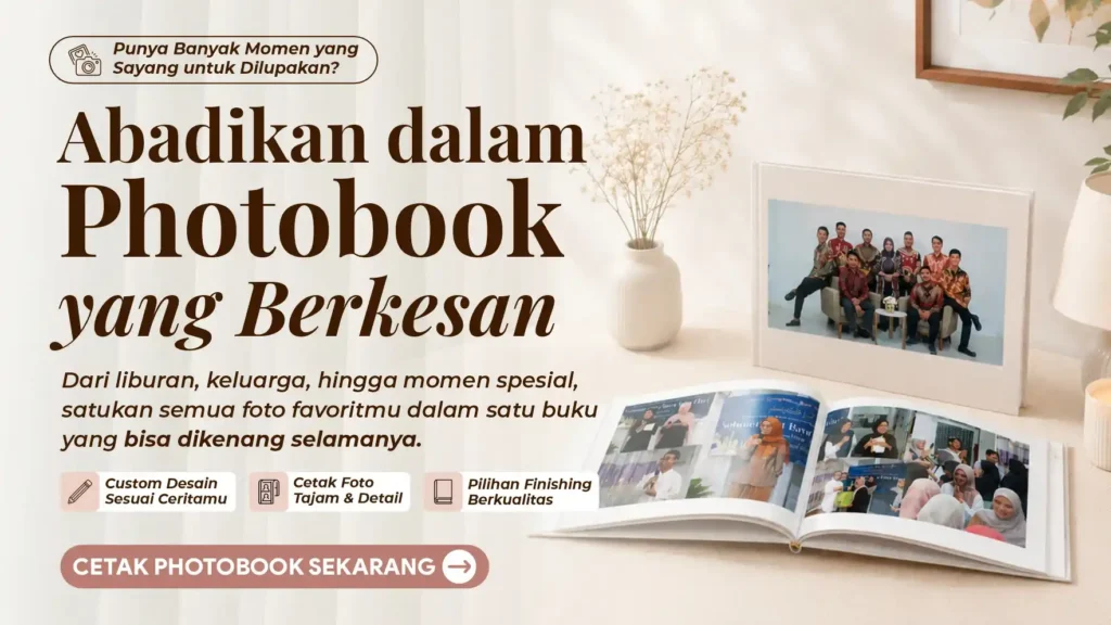 Horizontal Banner Photobook untuk mengabadikan berbagai momen berkesan di hidup Anda
