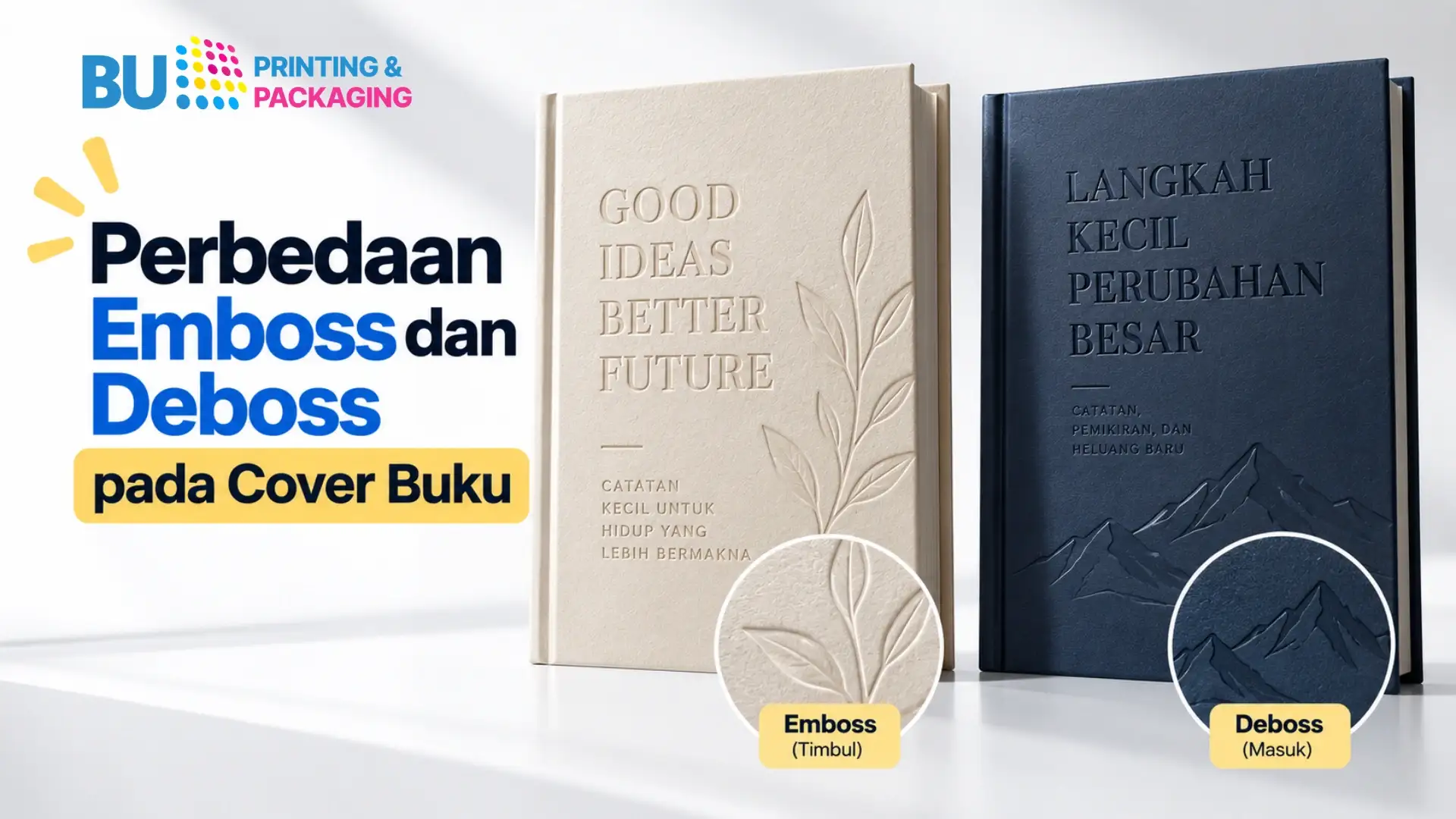 Perbedaan Emboss dan Deboss pada Cover Buku
