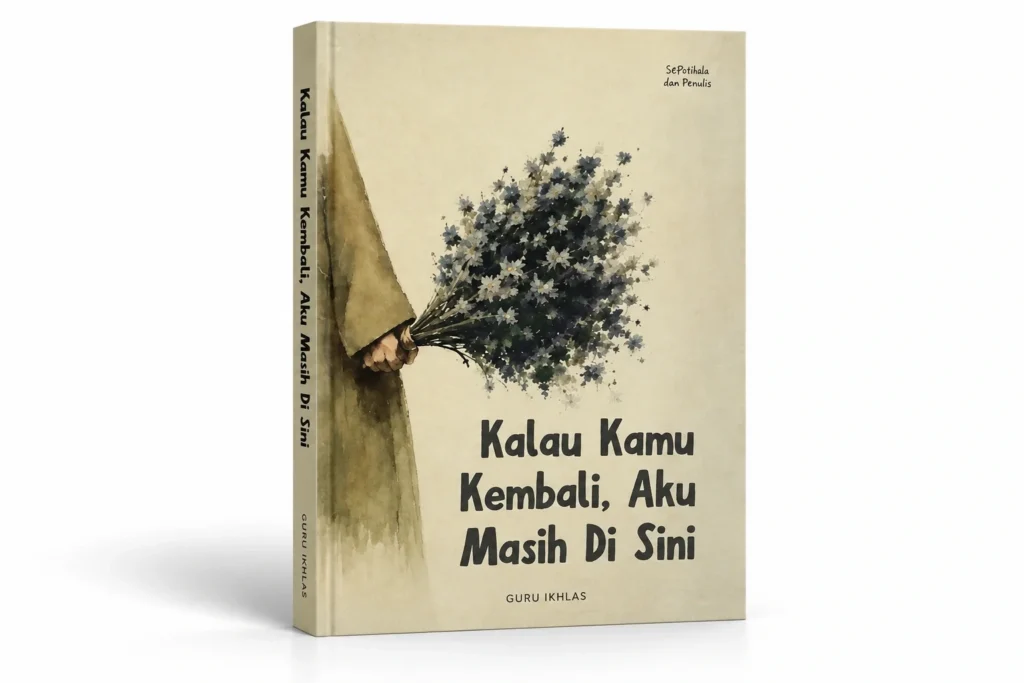 Visual LP Mockup Buku Guru Ikhlas - Kalau Kamu Kembali. Aku Masih Disini