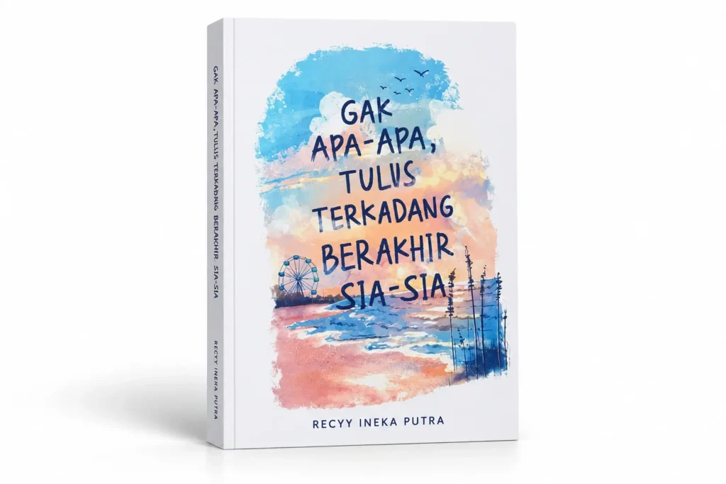Visual LP Mockup Buku Novel Gak Apa Tulus Berakhir Sia Sia