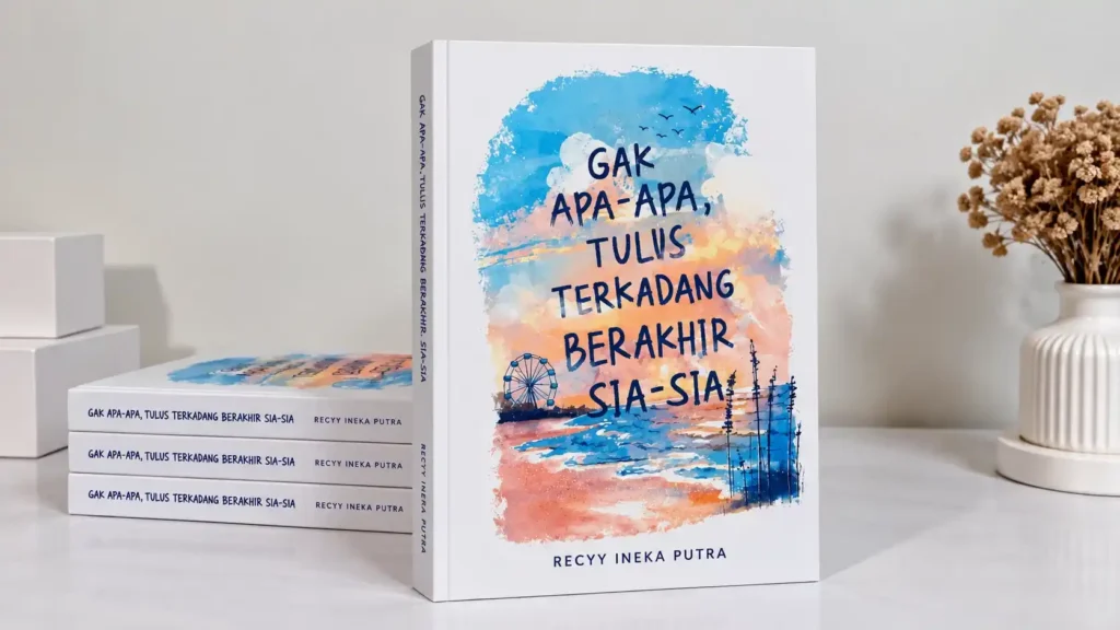 Visual LP Kumpulan Mockup Buku Novel Gak Apa Tulus Berakhir Sia Sia