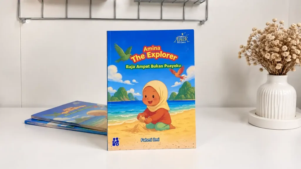 Visual Mockup Galeri Cetak Buku Full Color - Amina The Explorer